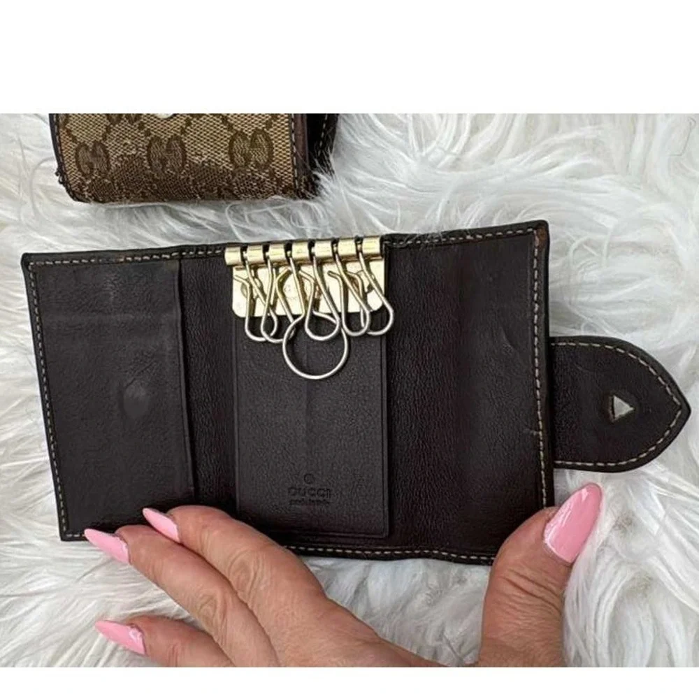 Authentic Gucci GG‎ Canvas Wallet Bundle Vintage Designer Lot Read